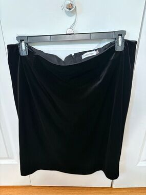 Calvin Klein Black Velvet Pencil Skirt